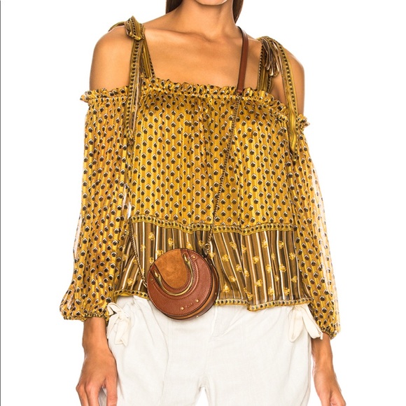 Ulla Johnson Tops - EUC Ulla Johnson Gold Silk Tie Blouse Size M